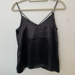 Black satin cami top